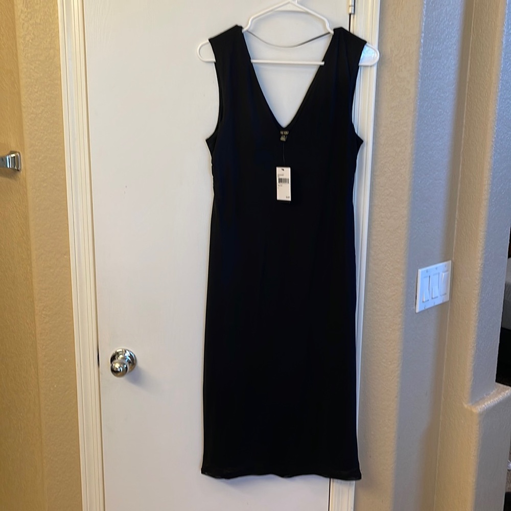 Womens sheer overlay black dress NWT